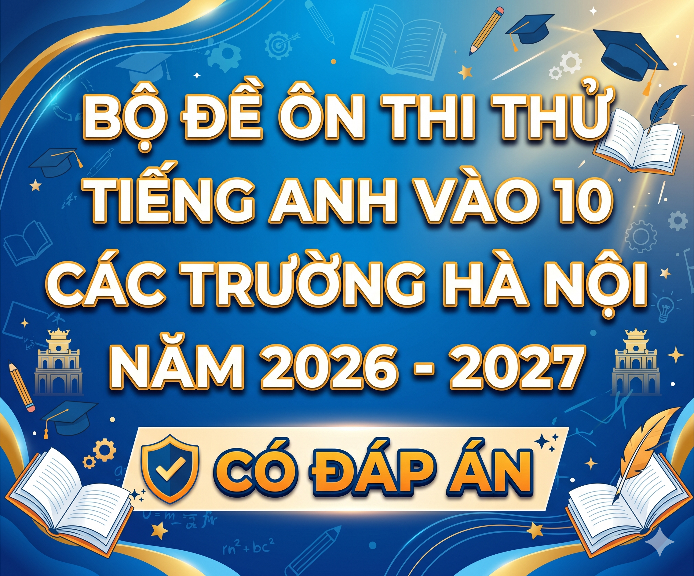 Bộ đề ôn thi thử Tiếng Anh vào 10 các trường Hà Nội năm 2026 -2027 - có đáp án